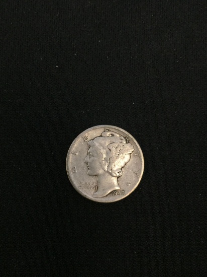 1942 United States Mercury Silver Dime - 90% Silver Coin