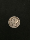 1937 United States Mercury Silver Dime - 90% Silver Coin