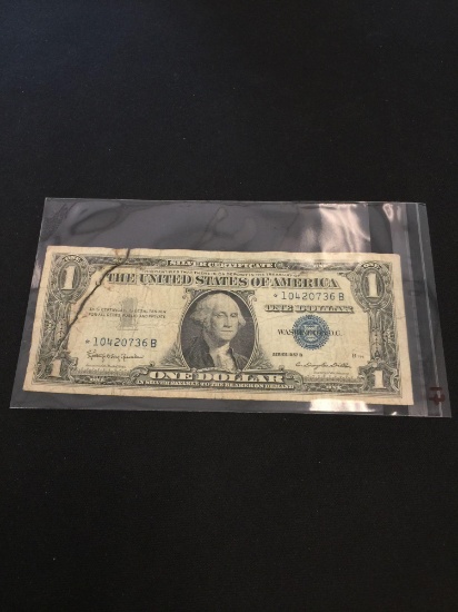 1957-B United States $1 Washington Silver Certificate Bill Currency Note - *STAR NOTE*