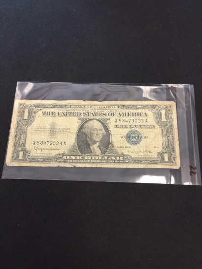 1957-B United States $1 Washington Silver Certificate Bill Currency Note