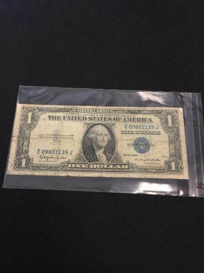 1935-H United States $1 Washington Silver Certificate Bill Currency Note
