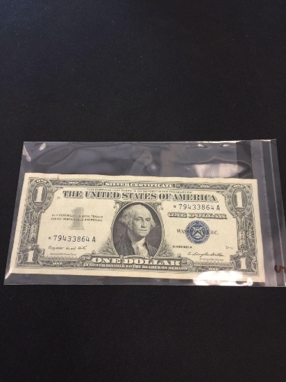 1957-A United States $1 Washington Silver Certificate Bill Currency Note - *STAR NOTE*