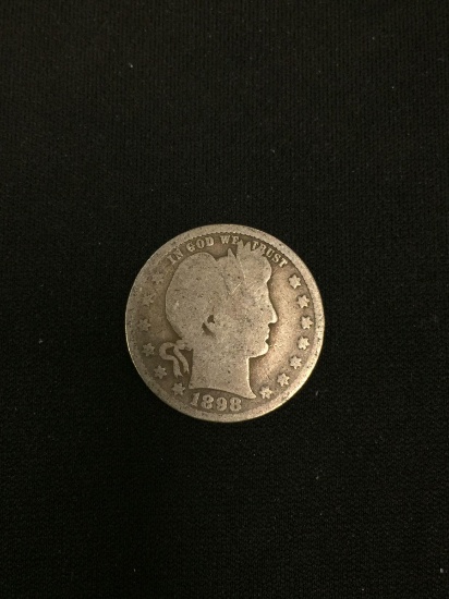 1898 United States Barber Quarter - 90% Silver Coin