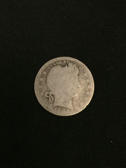 1893 United States Barber Quarter - 90% Silver Coin