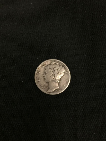 1937 United States Mercury Dime - 90% Silver Coin