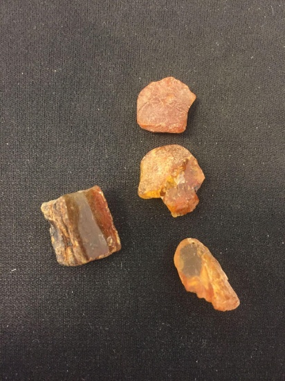 Lot of 4 Unpolished Unserached Baltic Amber Pieces - 4.50 Grams