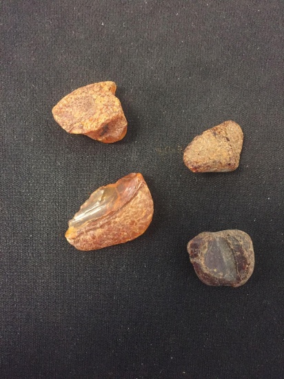 Lot of 4 Unpolished Unserached Baltic Amber Pieces - 5.90 Grams