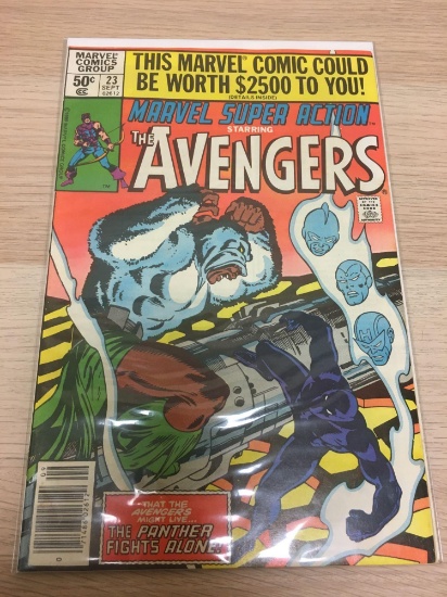 Marvel, Super Action, the Avengers "The Panther Fights Alone" #23 Sept Comic Book