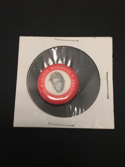 Rare 1969 Red Vintage Jackie Robinson MLBPA Pinback Button