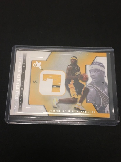 2003-04 Fleer E-X Jermaine O'Neal Packers Jersey Card with Stripe