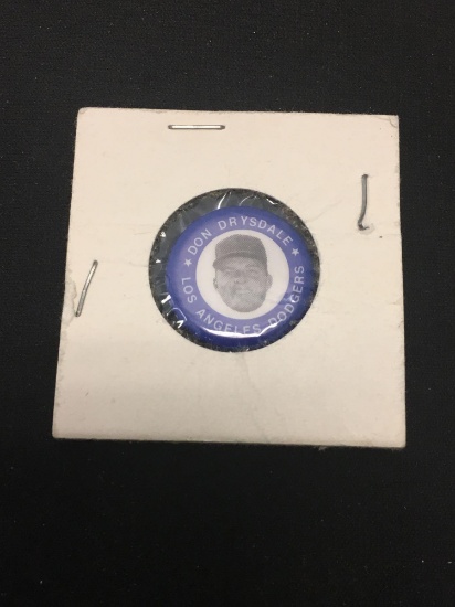 Rare 1969 Blue Vintage Don Drysdale Dodgers Vitnage Pinback Button