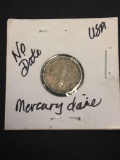 Strange United States Mercury Silver Dime & Wheat Penny Fused Coin - Unsure of Origin