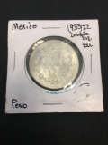 1933 Mexico Silver Peso Silver Foreign Coin - Double Die - BU Condition (Marked by Consigner)