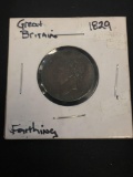 1829 Great Britain 1 Farthing Foreign Coin - Uncirculated Condition (Marked by Consigner)