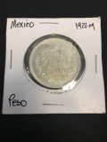 1921-M Mexico Silver Peso Silver Foreign Coin - MS60 - (Marked by Consigner)
