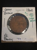 1862 Great Britain Half Penny - 