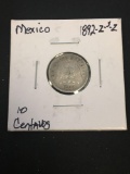 1892-Z Mexico 10 Centavos Silver Foreign Coin - XF - .0785 ASW - (Marked by Consignor)
