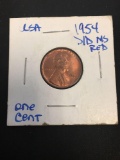 1954 United States Lincoln Wheat Back Penny Cent Coin - D/D MS 66 R/B - Graded by Consigor