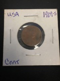 1909-S United States Lincoln Wheat Back Penny - S is difficult to read - Key Date - Info From