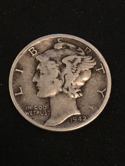 1942-D United States Mercury Dime - 90% Silver Coin