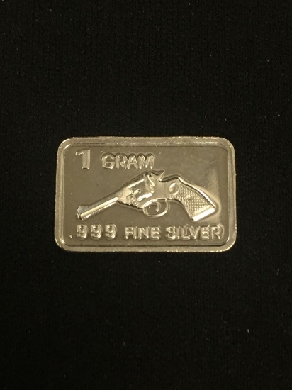1 Gram .999 Fine Silver Pistol Bullion Bar