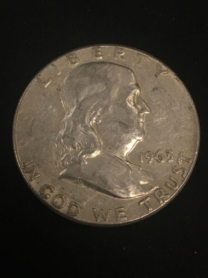 1963 United States Franklin Half Dollar - 90% Silver Coin