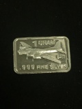 1 Gram .999 Fine Silver B-17 Bomber Jet Bullion Bar