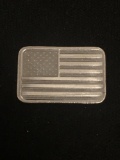 1 Gram .999 Fine Silver American Flag Bullion Bar