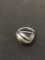 Beau Designed Wave Dome Styled Sterling Silver Ring Band - Size 5
