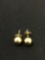 Gold-Tone 8 mm Pair of Sterling Silver Ball Stud Earrings