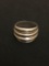 Grooved Sterling Silver Ring Band - Size 5.5