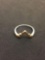 PAJ Chevron Designed Gold-Tone Sterling Silver Ring Band - Size 6