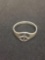 Petite Peace Sign Designed Sterling Silver Ring Band - Size 6.5