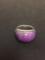 Thai Designed Purple Agate Cabochon Inlaid Sterling Silver Ring Band - Size 10