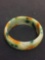 Multi-Colored Asian Hand Carved 22 mm Wide Solid Jade Bangle Bracelet - 60 Grams