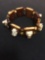 Tiger's Eye Quartz Tile Link Bracelet w/ Ivory Animal Designed inlay - 36 Grams