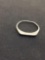 Petite Horizontal Onyx Inlaid Sterling Silver Ring Band - Size 6
