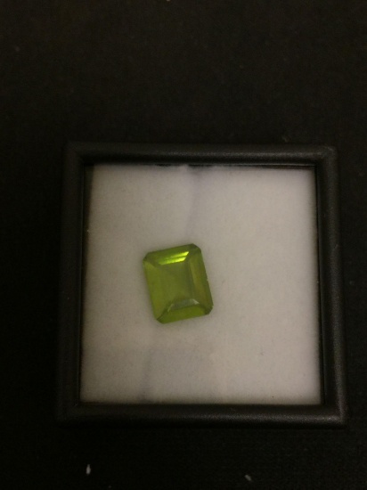 Emerald Cut Faceted 10x8 mm 2.75 CT Peridot