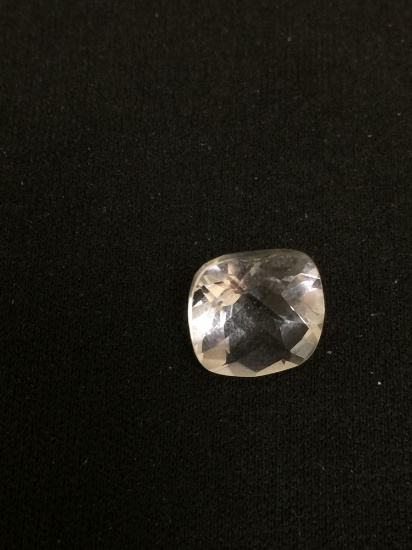 Checkerboard Faceted 10x10 Cushion White Topaz - 4 0t