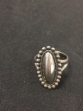 Vintage Oval Sterling Silver Ring Band - Size 6.5