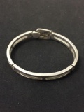 Italian Made Tiffany & Co Designed Solid Hinged Sterling Silver Bangle Bracelet