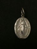 Virgin Mary Sacred Heart Sterling Silver Protection Medallion