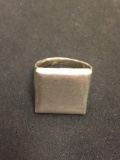 Square Engravable 20x20 Sterling Silver Signet Ring Band - Size 11