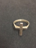 Rustic Sterling Silver Cross Designed Ring Band - Size 8