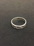 Star Engraved Eternity Styled 4 mm Wide Sterling Silver Ring Band - Size5.5