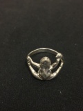 Yoga Frog Designed Sterling Silver Ring Band - Size 8.5