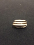 Zina Designed Open Multi-Banded Designed Sterling Silver Ring Band - Size 8