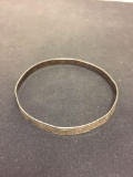 Laser Engraved 5 mm Wide Sterling Silver Solid Bangle Bracelet
