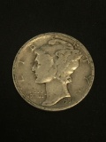 1937 United States Mercury Silver Dime - 90% Silver Coin
