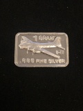 1 Gram .999 Fine Silver B-17 Bomber Bullion Bar